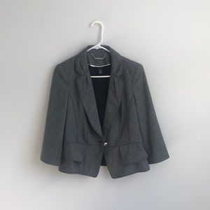 White House Black Market Double Peplum Gray Blazer